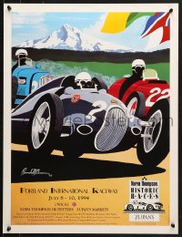 1w412 NORM THOMPSON HISTORIC RACES 19x25 special poster 1994 artwork of car race by Randell T. Swann!