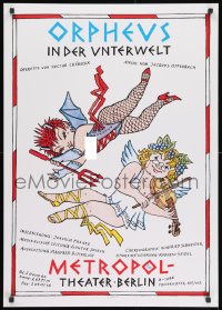 1w560 ORPHEUS IN DER UNTERWELT 24x33 German stage poster 1992 devil and angel women by E. Hennig!