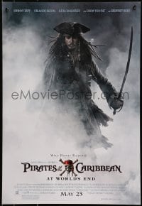 1w420 PIRATES OF THE CARIBBEAN: AT WORLD'S END 2-sided 19x27 special poster 2007 Johnny Depp & cast