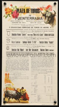 1w423 PLAZA DE TOROS DE FUENTERRABIA 9x16 Spanish special poster 1974 bullfighting art and info!