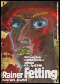 1w241 RAINER FETTING 25x32 German museum/art exhibition 1990 wild art of a man by the artist!