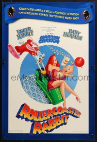 1w430 ROLLERCOASTER RABBIT 18x27 special poster 1990 Spielberg cartoon, Roger & sexy animated Jessica!