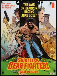 1w434 SHIRTLESS BEAR-FIGHTER 18x24 special poster 2017 defending the world from super-strong bears!