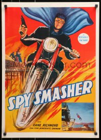 1w435 SPY SMASHER 20x28 special poster R1970s great full art of the Whiz Comics super hero, spies beware, rare!