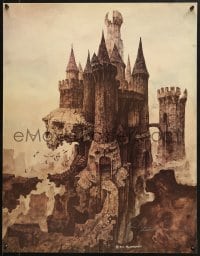 1w013 TIM HILDEBRANDT signed 21x27 art print 1970s by the artist, wild fantasy castle!