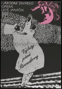1w590 VYLETY PANE BROUCKOVY 27x39 Czech silkscreen stage poster 1988 bizarre Karel Teissig artwork!