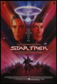 1w928 STAR TREK V advance 1sh 1989 The Final Frontier, art of William Shatner & Nimoy by Bob Peak!