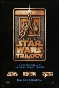 1w936 STAR WARS TRILOGY 1sh 1997 George Lucas, Empire Strikes Back, Return of the Jedi!