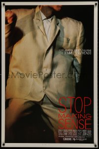 1w938 STOP MAKING SENSE 1sh 1984 Jonathan Demme, Talking Heads, close-up of David Byrne's suit!