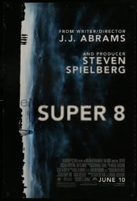 1w944 SUPER 8 advance DS 1sh 2011 Kyle Chandler, Elle Fanning, cool design & stormy image!