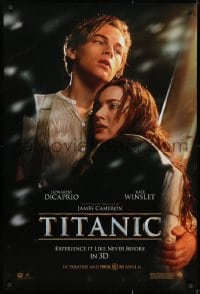 1w957 TITANIC DS 1sh R2012 Leonardo DiCaprio & Winslet, Cameron, collide with destiny!