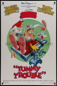 1w968 TUMMY TROUBLE DS 1sh 1989 Roger Rabbit & sexy Jessica with doctor Baby Herman, unrated style!