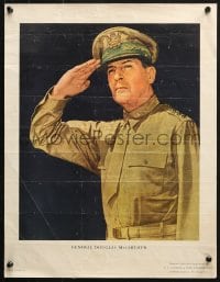1w363 DOUGLAS MACARTHUR 16x20 special poster 1940s cool close-up portrait saluting in uniform!