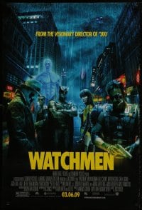 1w979 WATCHMEN advance DS 1sh 2009 Zack Snyder, Billy Crudup, Jackie Earle Haley & Malin Akerman!