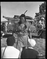 1x031 CHIEF CRAZY HORSE 8x10 negative 1955 candid of Victor Mature in costume chatting w/visitors!
