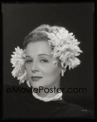 1x060 GLORIA STUART 8x10 negative 1940s head & shoulders portrait w/ flowers in hair at Universal!