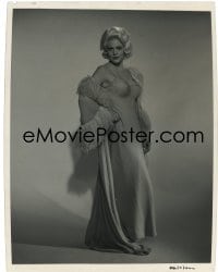 1x075 JEAN HALE 8x10 negative 1960s sexy full-length portrait in feathered gown!