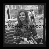 1x185 RAQUEL WELCH 2x2 negative 1970s candid sitting on bench being photographed from behind!