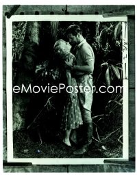 1x162 RED DUST 4x5 negative R1950s c/u of Clark Gable romancing sexy Jean Harlow in the jungle!