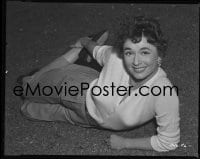 1x105 RUTH ROMAN 8x10 negative 1954 smiling portrait laying on grass while making Far Country!