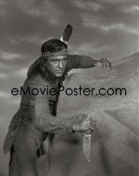 1x115 TAZA SON OF COCHISE 8x10 negative 1954 c/u of Native American Indian Rock Hudson with knife!