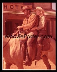 1x342 DUEL AT DIABLO 4x5 transparency 1966 James Garner & Bibi Andersson on horse by hotel!