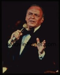 1x351 FRANK SINATRA 4x5 transparency 1980s great close up in tuxedo singing into microphone!
