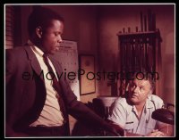 1x363 IN THE HEAT OF THE NIGHT 4x5 transparency 1967 Sidney Poitier looking down at Rod Steiger!