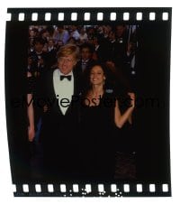 1x438 ROBERT REDFORD English 3x3 transparency 1988 at formal event with girlfriend Sonia Braga!