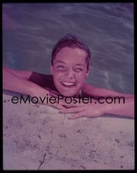 1x278 ROMY SCHNEIDER group of 3 4x5 transparencies 1960s portraits in plane, in pool & relaxing!