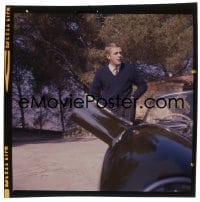 1x455 STEVE McQUEEN 2x3 transparency 1958 great close up getting into his new Jaguar XKSS!