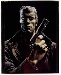 1x213 TERMINATOR 8x10 transparency 1984 very rare ad art of cyborg Arnold Schwarzenegger w/gun!