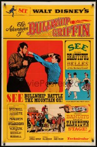 1y021 ADVENTURES OF BULLWHIP GRIFFIN style A 1sh 1966 Disney, beautiful belles, mountain ox battle!