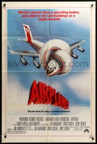 1y025 AIRPLANE 1sh 1980 classic zany parody by Jim Abrahams and David & Jerry Zucker!