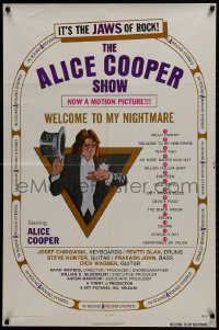 1y030 ALICE COOPER: WELCOME TO MY NIGHTMARE 1sh 1975 JAWS of rock, art of Alice Cooper by Struzan!