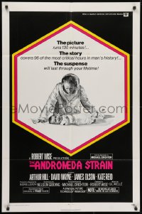1y043 ANDROMEDA STRAIN int'l 1sh 1971 Michael Crichton novel, Robert Wise directed, Arthur Hill