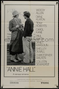 1y050 ANNIE HALL 1sh 1977 full-length Woody Allen & Diane Keaton in a nervous romance!