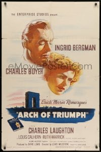 1y055 ARCH OF TRIUMPH 1sh 1947 Ingrid Bergman, Charles Boyer, Erich Maria Remarque novel!