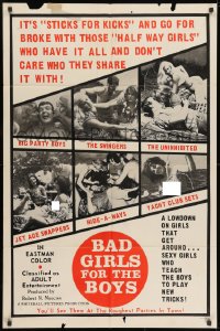 1y067 BAD GIRLS FOR THE BOYS 1sh 1966 sticks for kicks, lowdown on girls that get around, swappers!