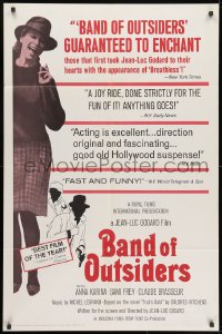 1y069 BAND OF OUTSIDERS 1sh 1966 Jean-Luc Godard's Bande a Part, Anna Karina!