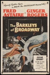 1y072 BARKLEYS OF BROADWAY 1sh 1949 art of Fred Astaire & Ginger Rogers dancing in New York!
