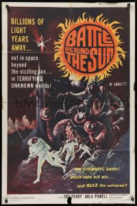 1y074 BATTLE BEYOND THE SUN 1sh 1962 Nebo Zovyot, Russian sci-fi, terrifying unknown worlds!