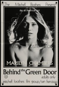 1y081 BEHIND THE GREEN DOOR 24x36 1sh 1972 Mitchell Bros' classic, c/u sexy naked Marilyn Chambers!