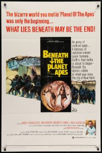 1y083 BENEATH THE PLANET OF THE APES 1sh 1970 sequel, what lies beneath may be the end!