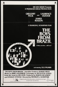 1y123 BOYS FROM BRAZIL style B 1sh 1978 Gregory Peck is a Nazi on the run from Laurence Olivier!