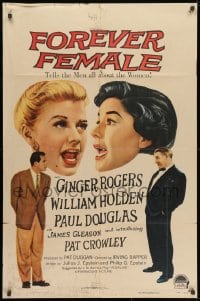 1y325 FOREVER FEMALE 1sh 1954 Ginger Rogers, William Holden, Paul Douglas, Pat Crowley