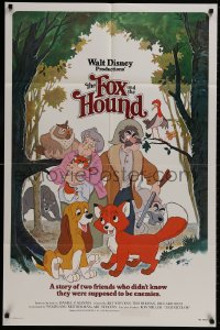 1y327 FOX & THE HOUND 1sh 1981 two friends who didn't know they were supposed to be enemies!