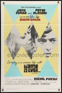 1y346 GAME IS OVER 1sh 1967 Roger Vadim's La Curee, Jane Fonda, Peter McEnery, cool design!