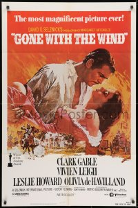 1y367 GONE WITH THE WIND 1sh R1980s Clark Gable, Vivien Leigh, Terpning artwork, all-time classic!