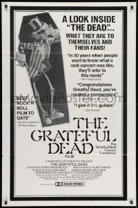1y374 GRATEFUL DEAD MOVIE 1sh 1977 Jerry Garcia, cool image of skeleton!